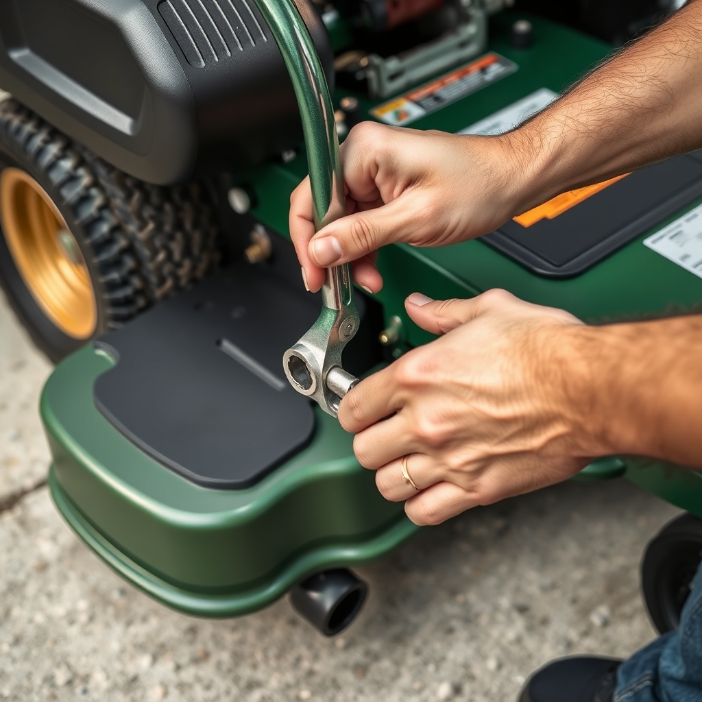 <clean photorealistic photo/illustration showing a close-up of a technician’s hands adjust
