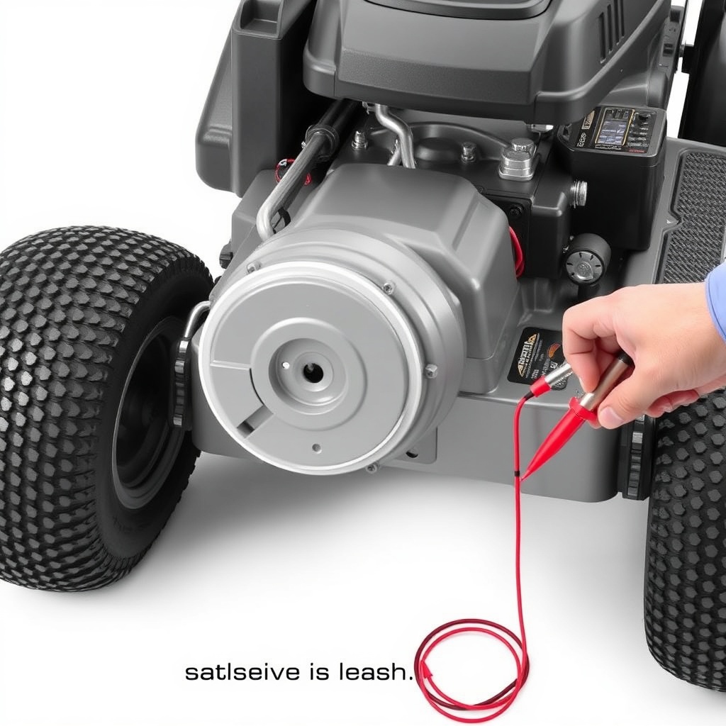 <clean photorealistic photo/illustration showing a TurfTech T-4600E lawn tractor with the