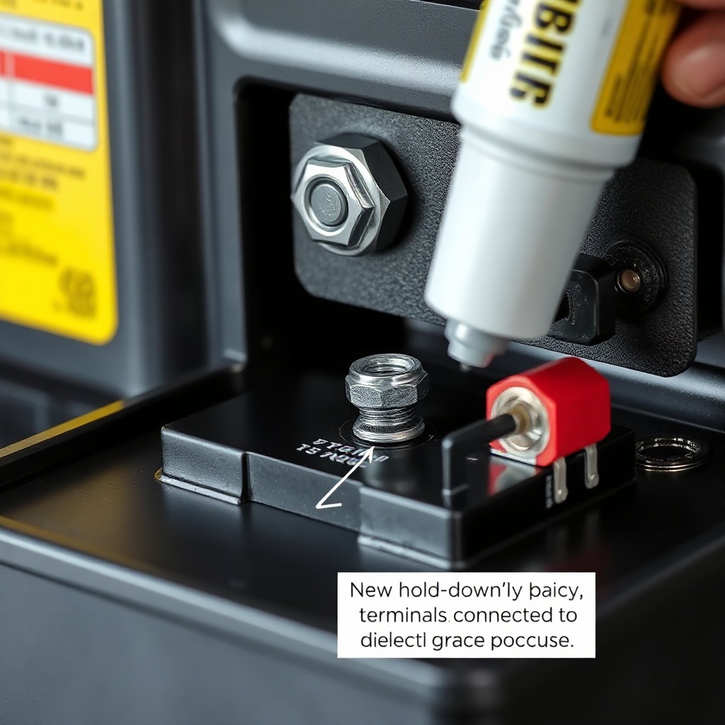 <clean photorealistic photo/illustration showing a close-up of the new hold-down assembly