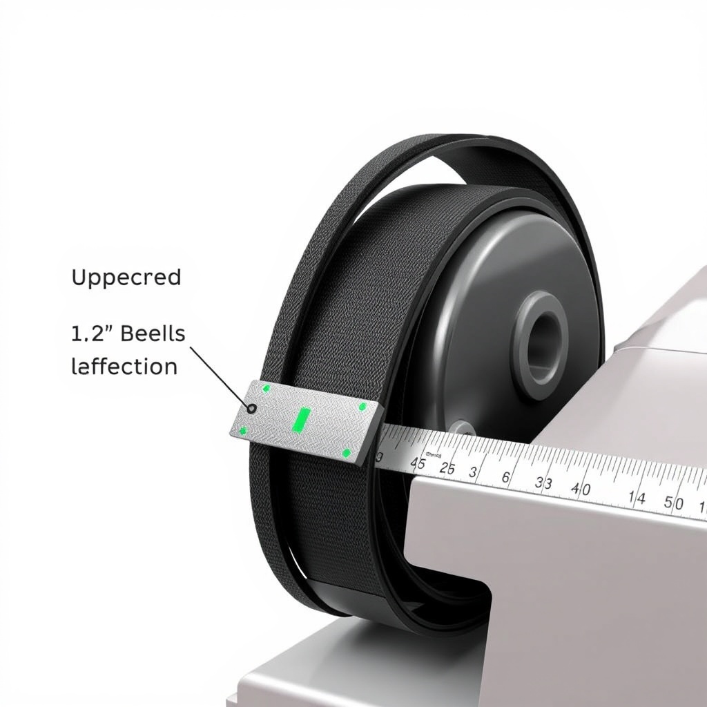 <clean photorealistic photo illustration showing the TurfTech T-4600E deck belt tensioner