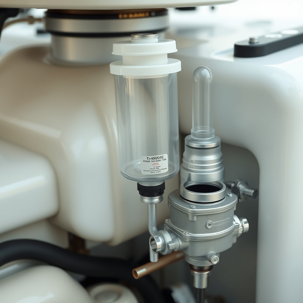 <clean photorealistic photo of a T-4600E fuel system: fuel tank